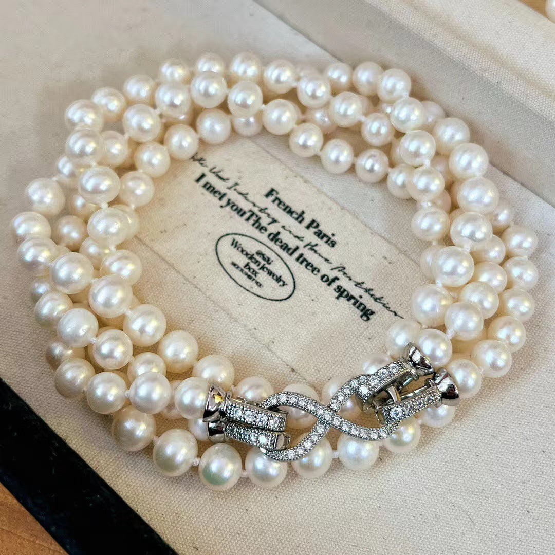 Infinity Grace – Double Strand Pearl Necklace