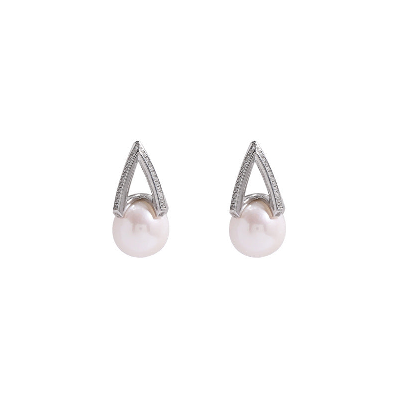 Framed Grace – Perfectly Round 11mm Pearl Earrings