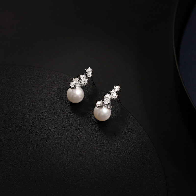 Starlit Grace – 8mm Freshwater Pearl Earrings