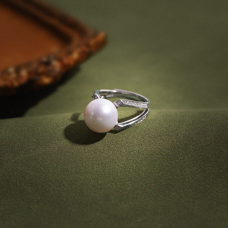 Framed Grace – Perfectly Round 11mm Pearl Earrings
