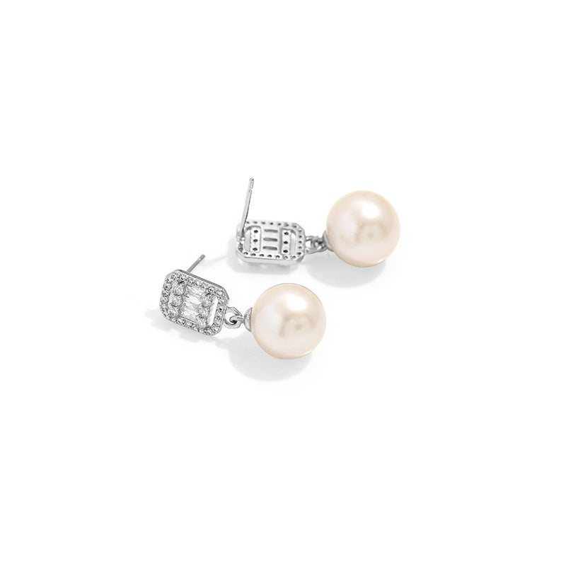 Art Deco Crystal Freshwater Pearl Earrings & Necklace