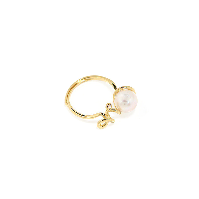 Golden Bud Freshwater Pearl Adjustable Ring
