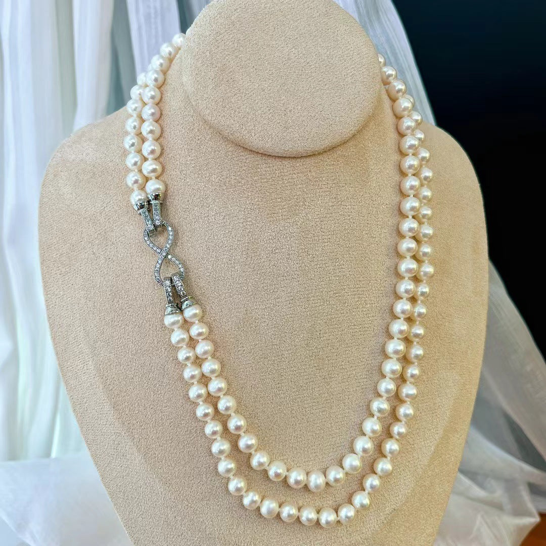 Infinity Grace – Double Strand Pearl Necklace
