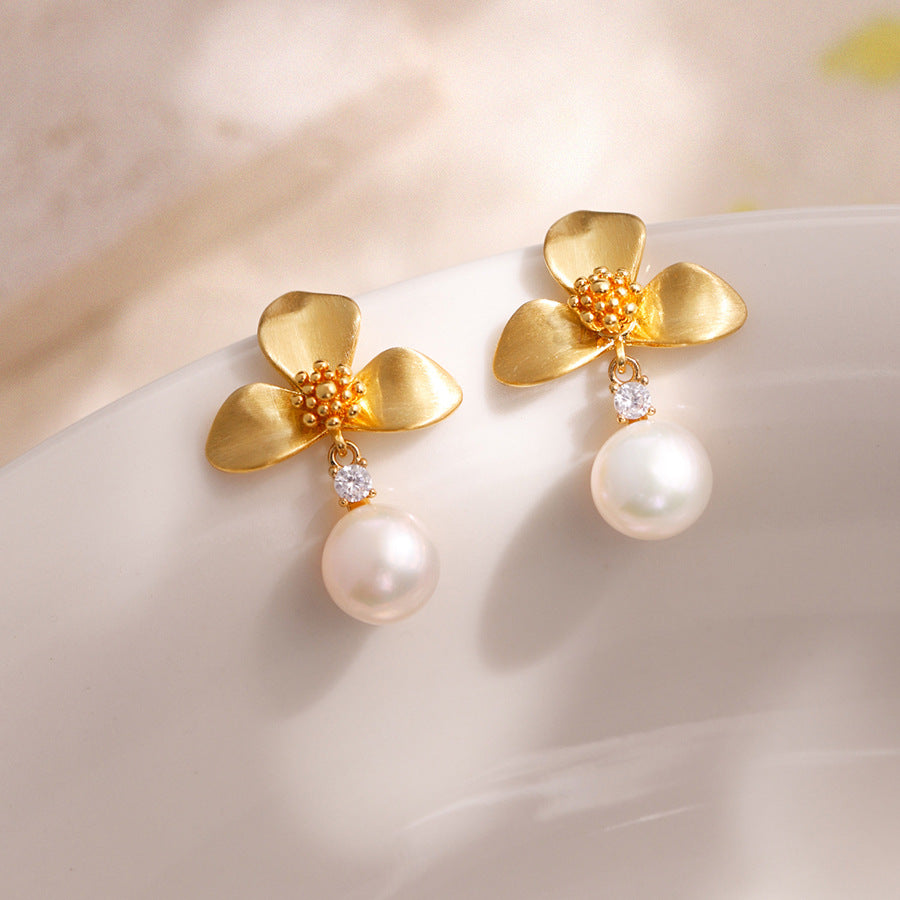 01 - Orchid Grace – Freshwater Pearl Earrings