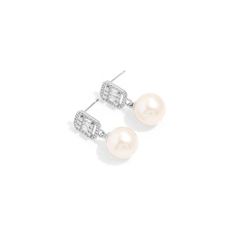 Art Deco Crystal Freshwater Pearl Earrings & Necklace