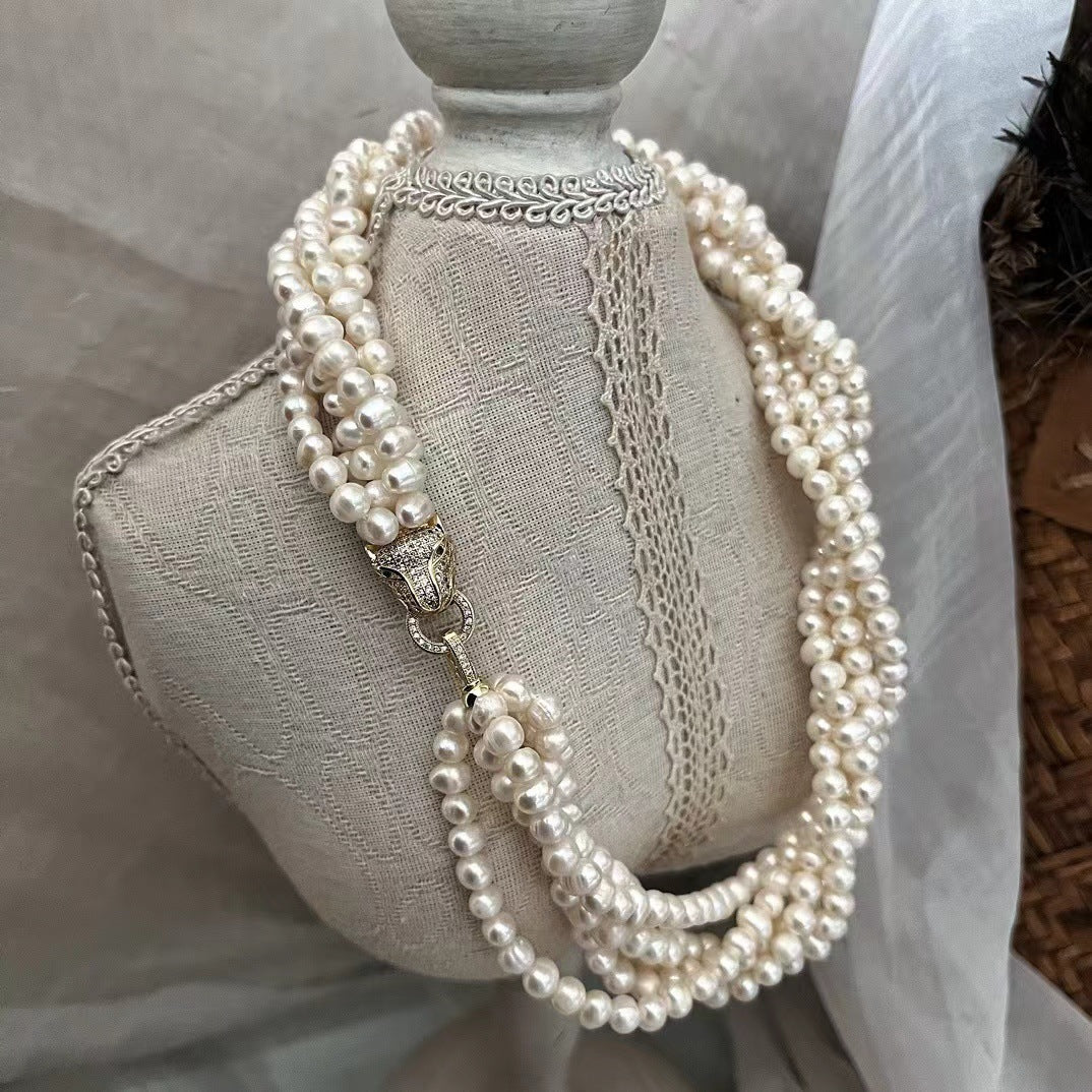 Eternal Grace – Multi-Strand Pearl Necklace
