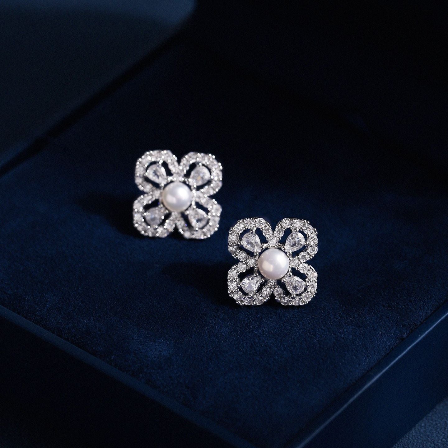 Floral Grace – 5mm Freshwater Pearl Earrings