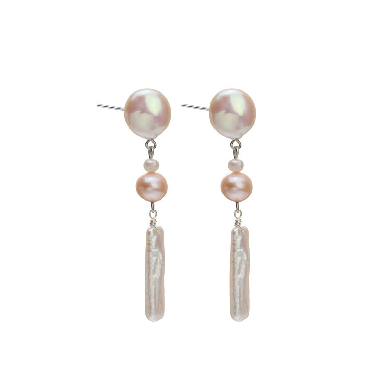 Ethereal Grace – Long Baroque Pearl Earrings
