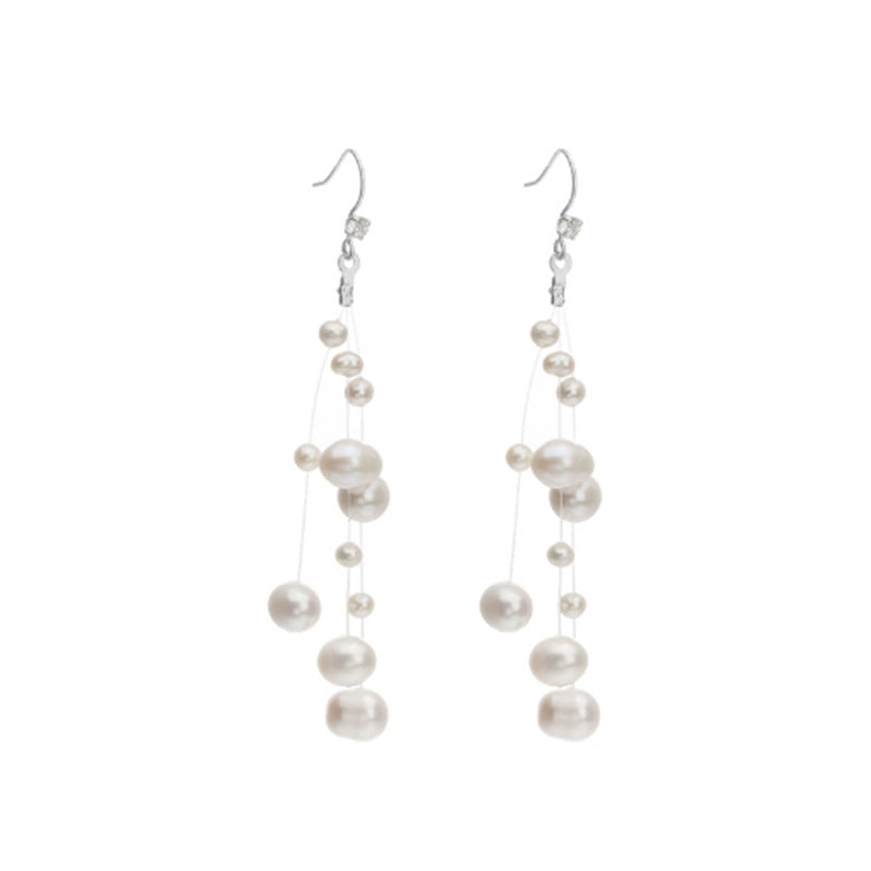 Stardust Veil - Freshwater Pearl Earrings