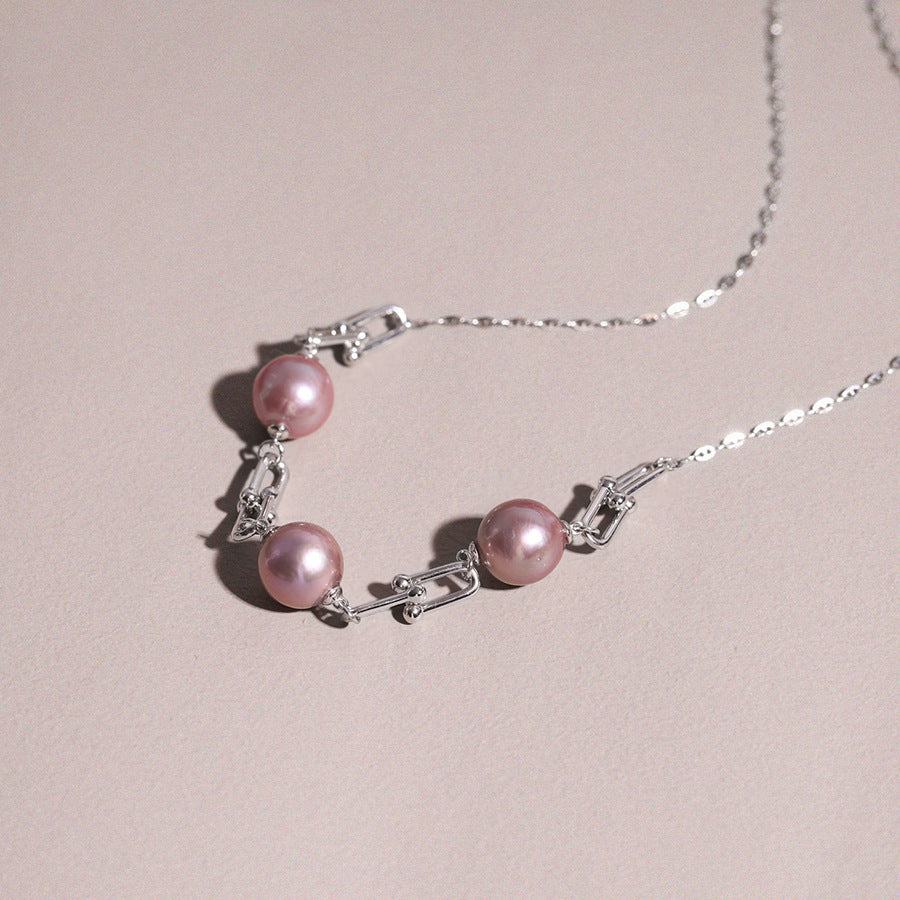 Grace Chain 10mm Lavender Pink Freshwater Pearl Necklace