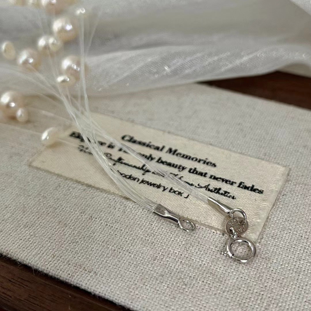Stardust Veil - Multi-Strand Freshwater Pearl Necklace