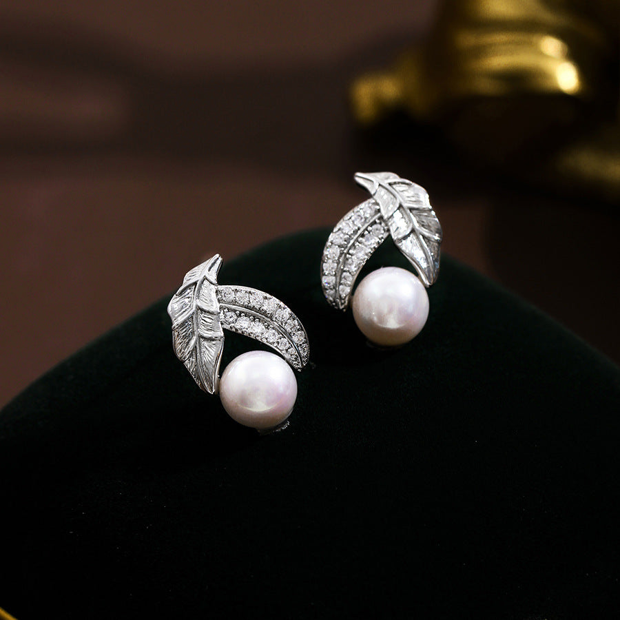 10-Enchanted Leaf – Freshwater Pearl Earrings
