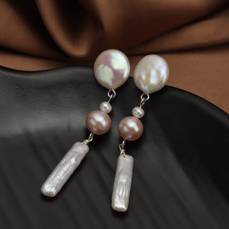 Ethereal Grace – Long Baroque Pearl Earrings