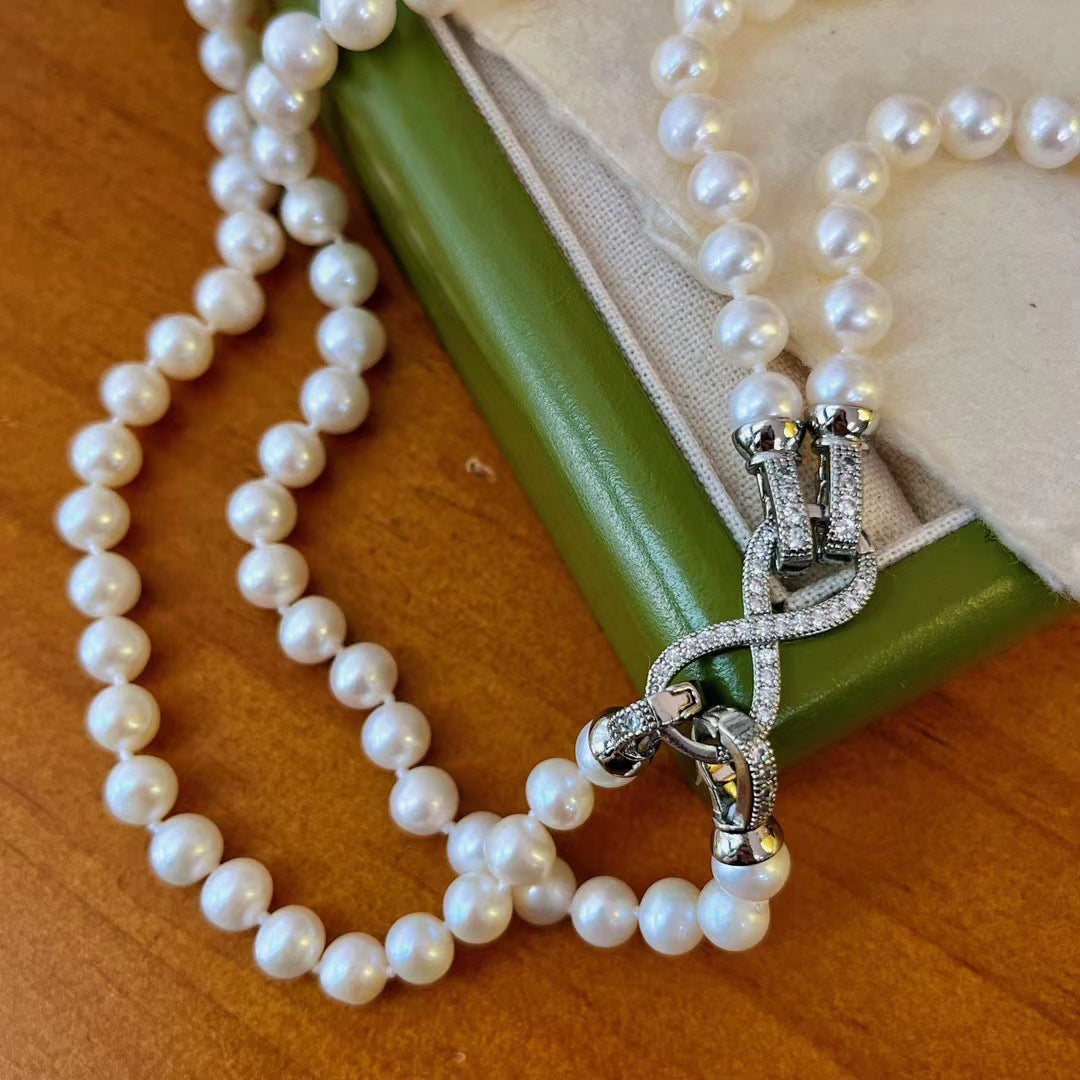 Infinity Grace – Double Strand Pearl Necklace