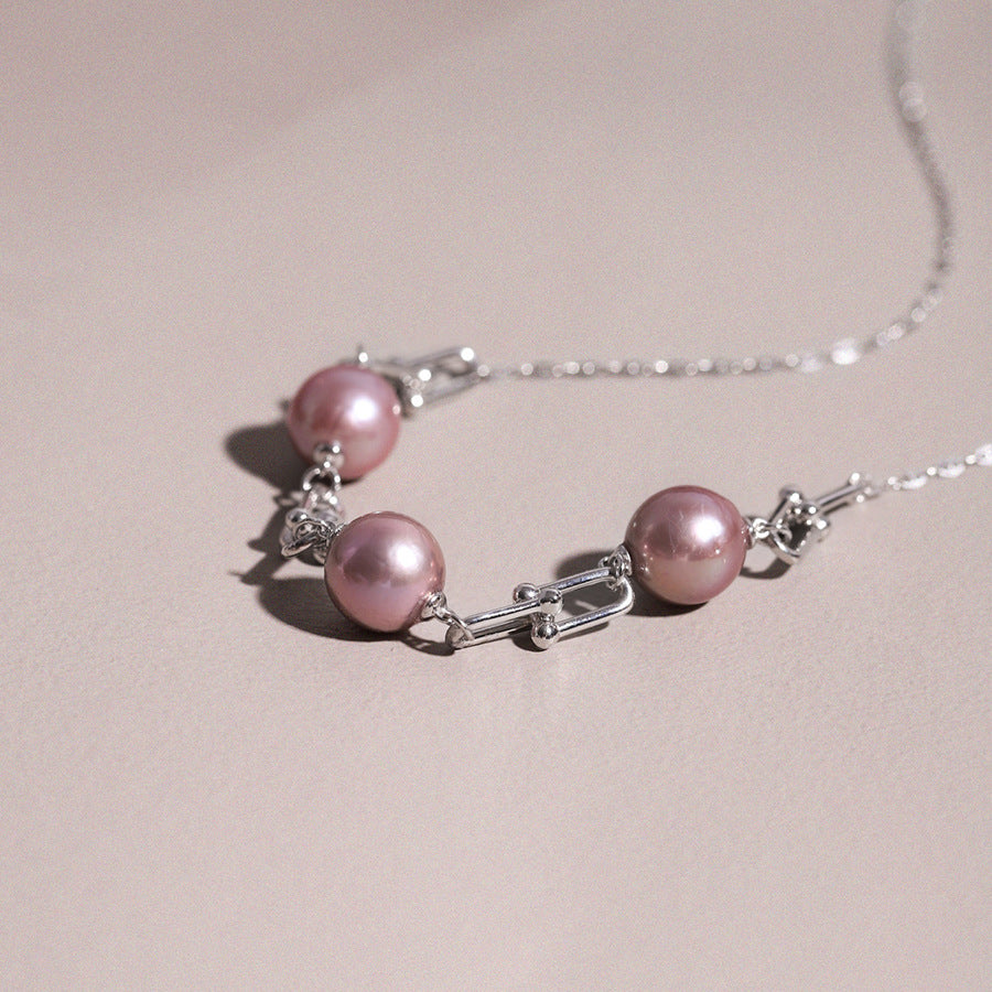 Grace Chain 10mm Lavender Pink Freshwater Pearl Necklace
