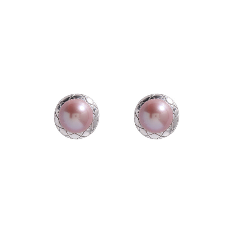 Roselle Grace - 12mm Lavender Pink Freshwater Pearl Stud Earrings