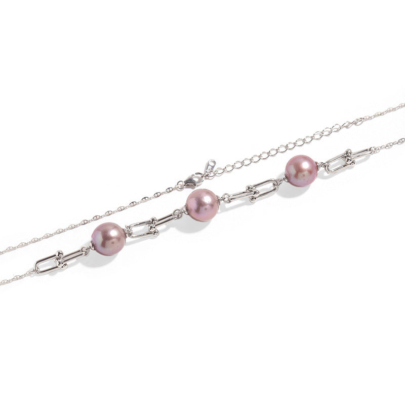 Grace Chain 10mm Lavender Pink Freshwater Pearl Necklace