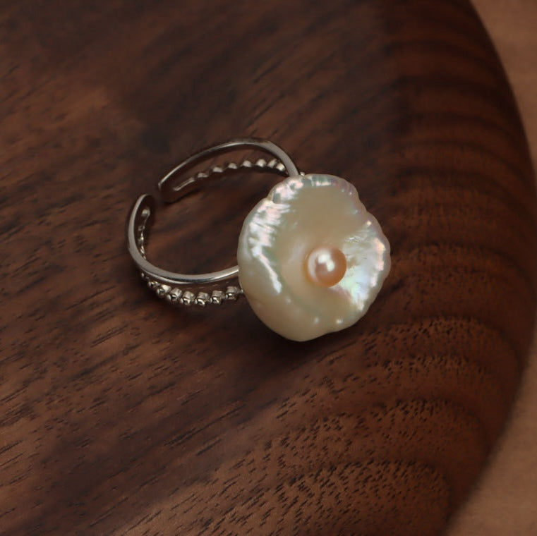 Petal-shaped Freshwater Pearl Ring
