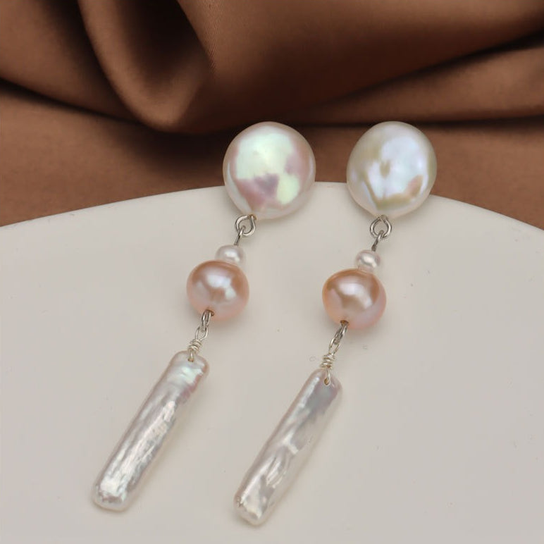 Ethereal Grace – Long Baroque Pearl Earrings