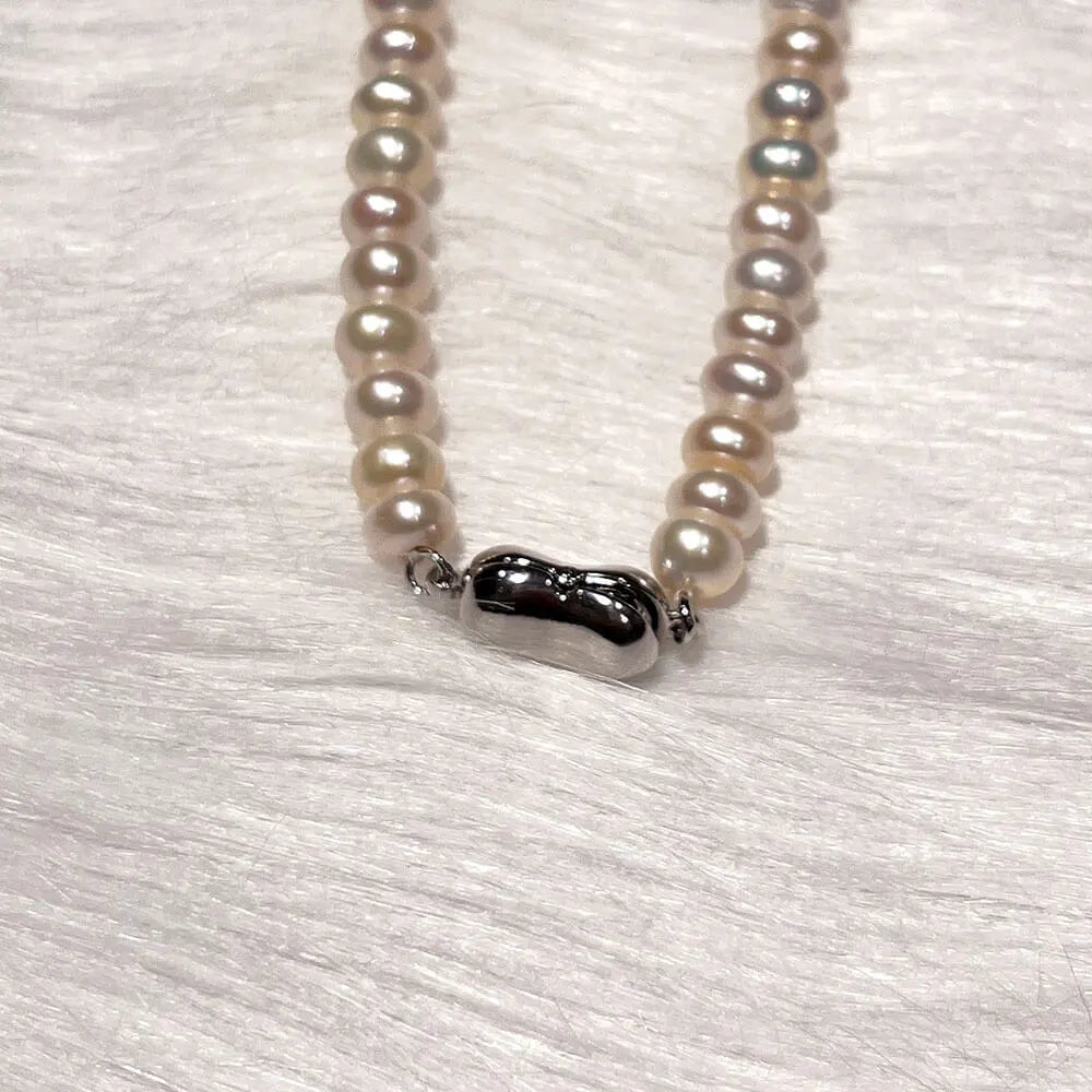 7-8 mm button pearl necklace