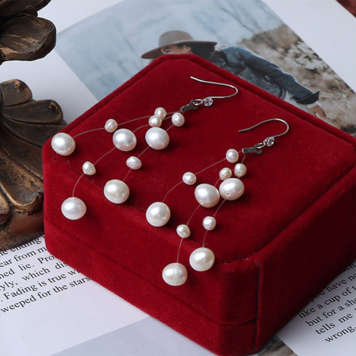 Stardust Veil - Freshwater Pearl Earrings
