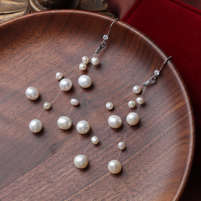 Stardust Veil - Freshwater Pearl Earrings