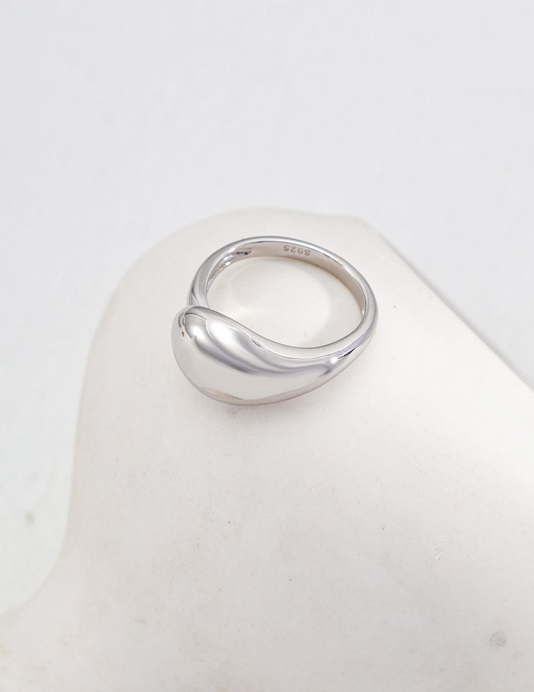 Frosted and Smooth Sterling Silver Ring - Gembea Jewelry