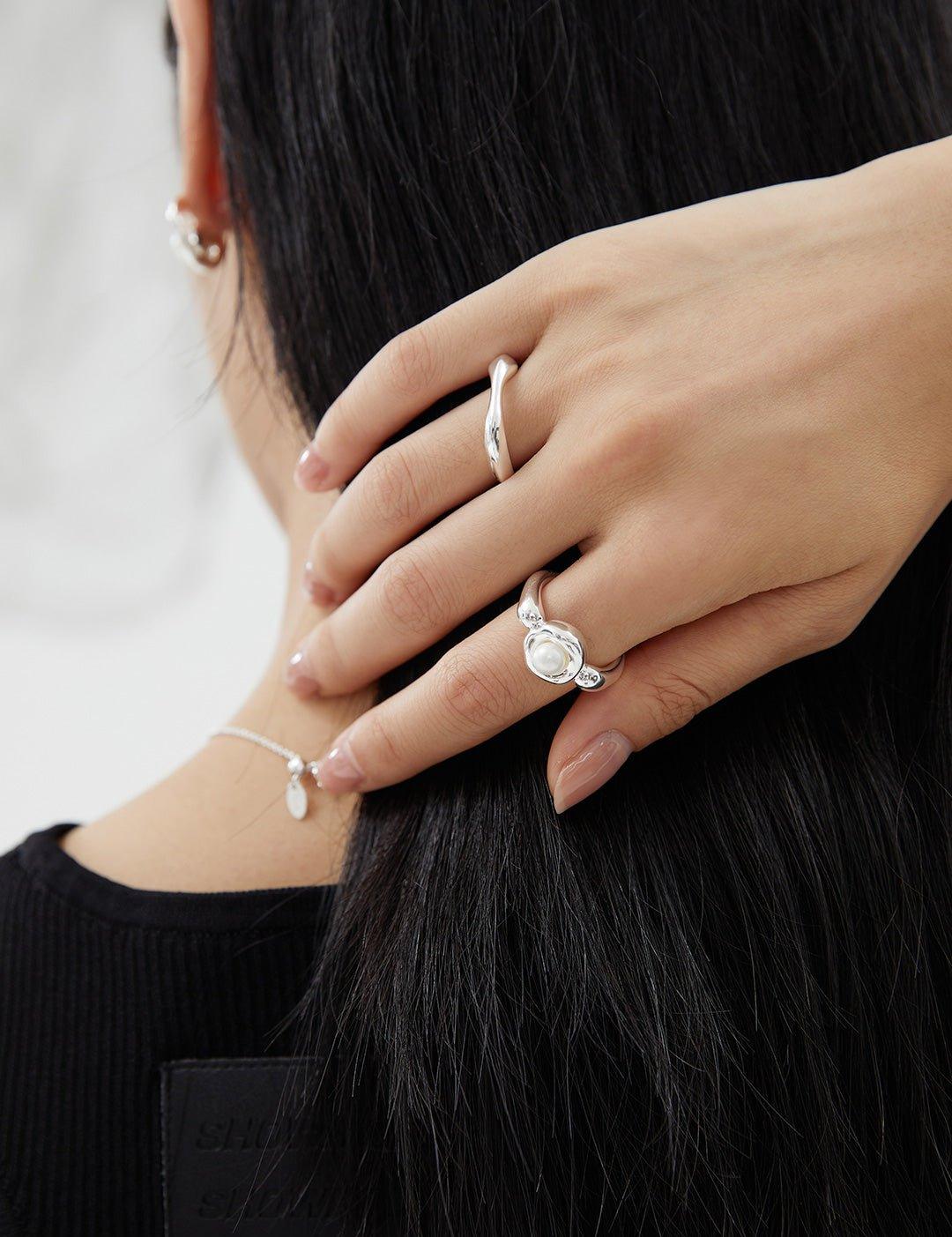Adjustable Freshwater Pearls Open Rings - Gembea Jewelry